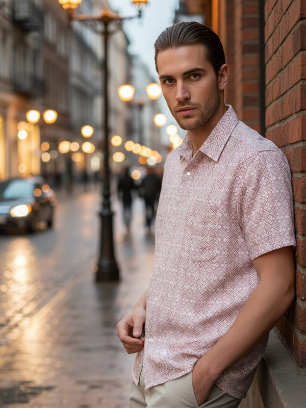 HADID SHIRT SHORT SLEEVE (DUSTY PINK)